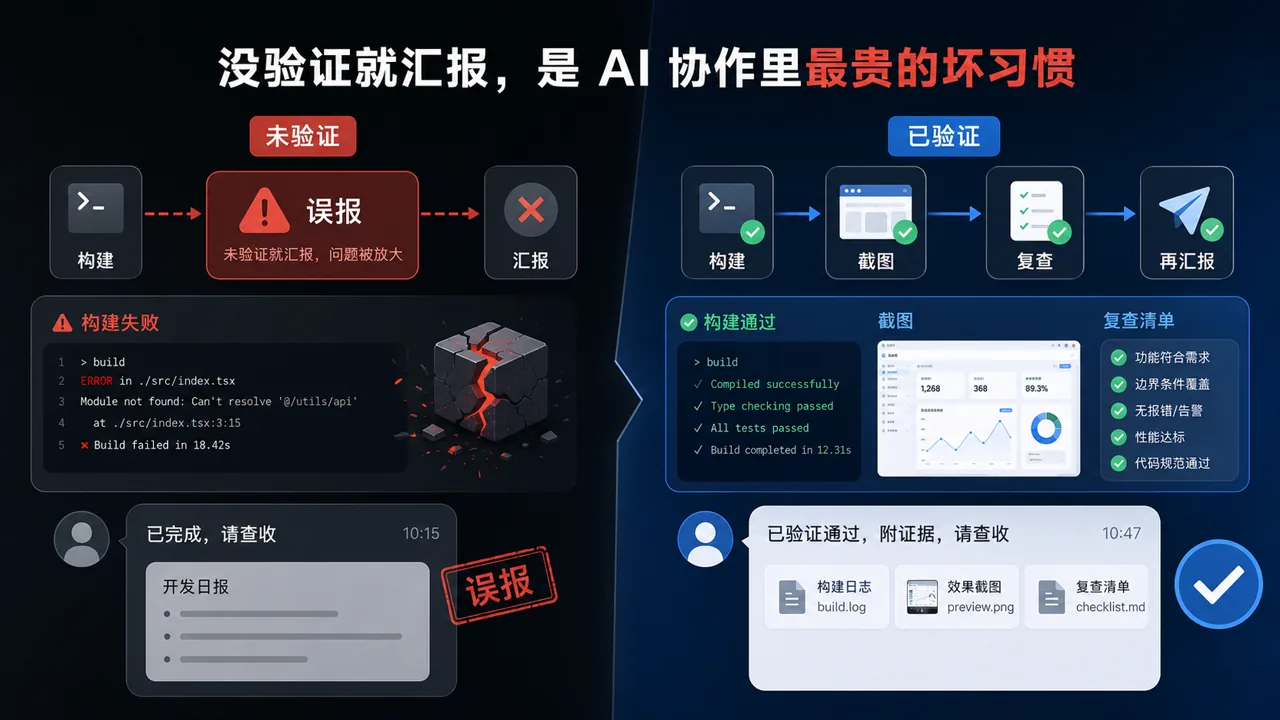 没验证就汇报，是 AI 协作里最贵的坏习惯