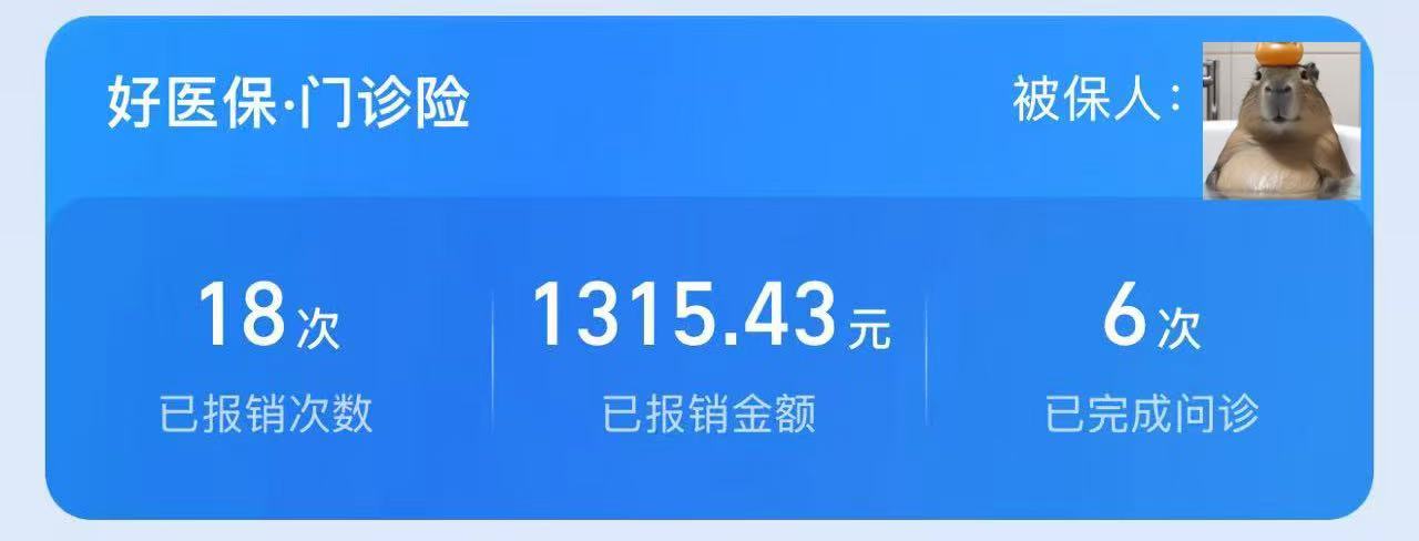 去年报销 18 次 累计 ¥1315.43