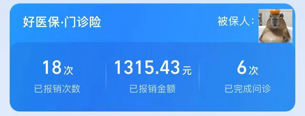 去年报销 18 次 累计 ¥1315.43